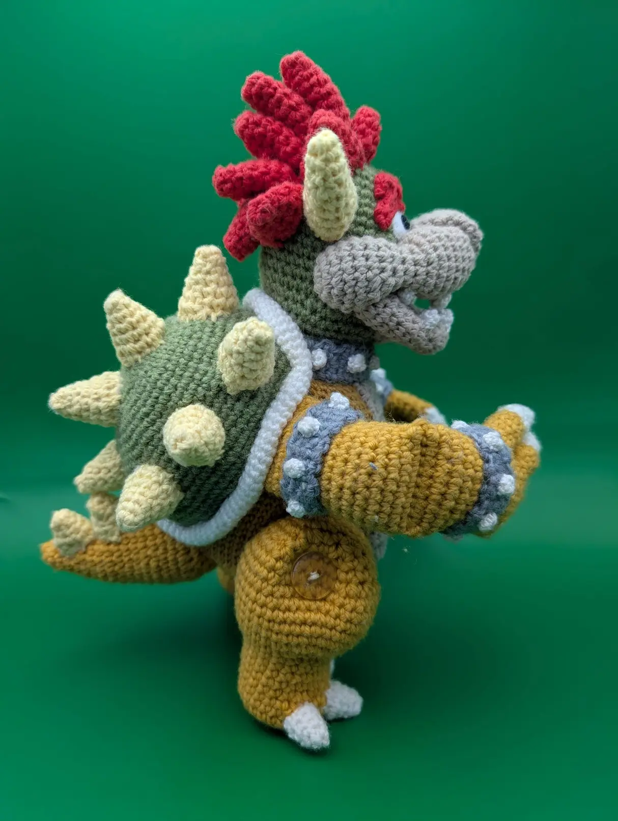 Profile View of Amigurumi Bowser Pattern by GretaWings